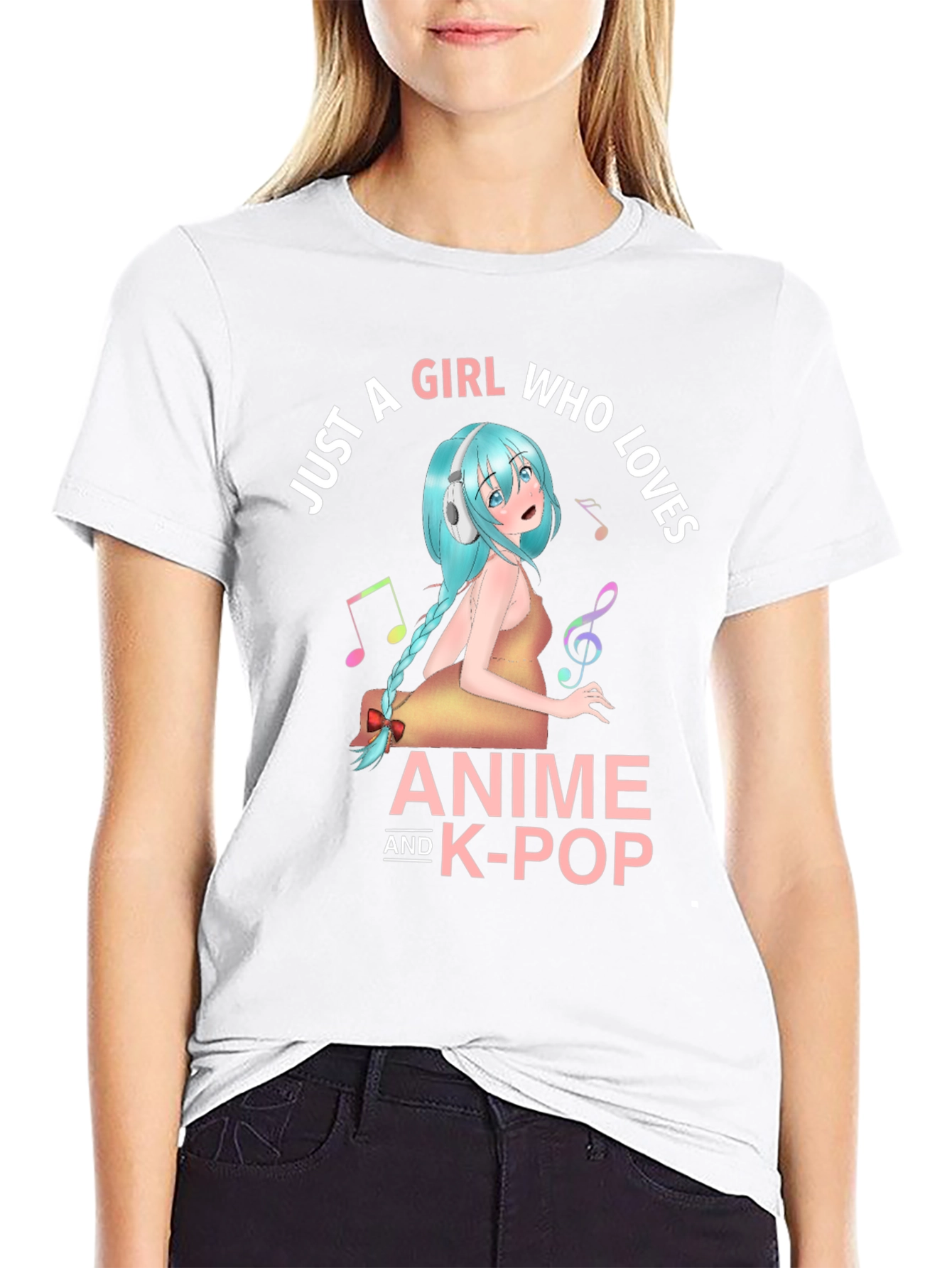 Anime & K-Pop Girl T-Shirt - Music Lover Tee