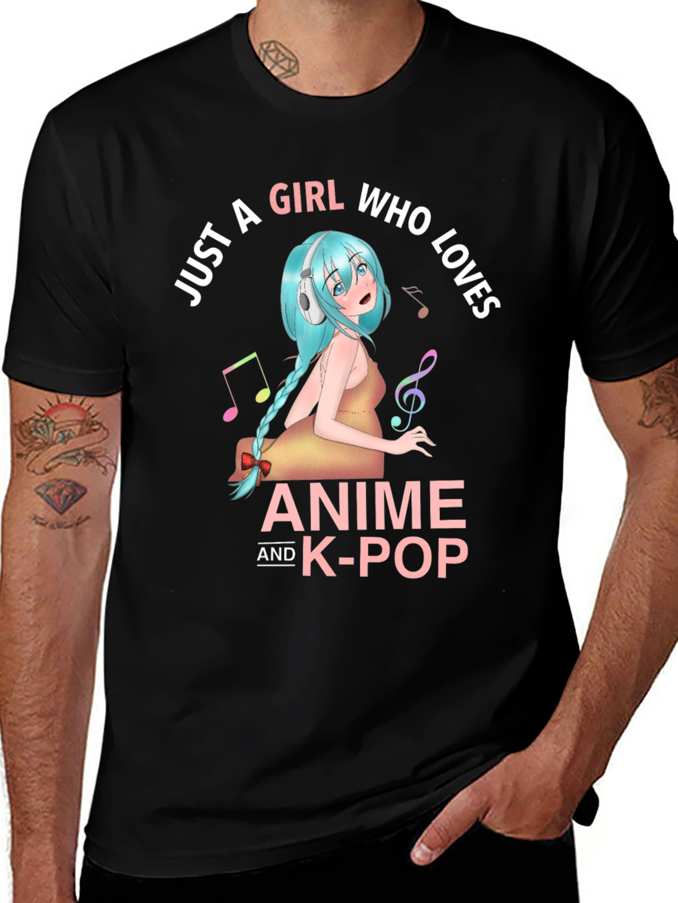Anime & K-Pop Girl T-Shirt - Music Lover Tee