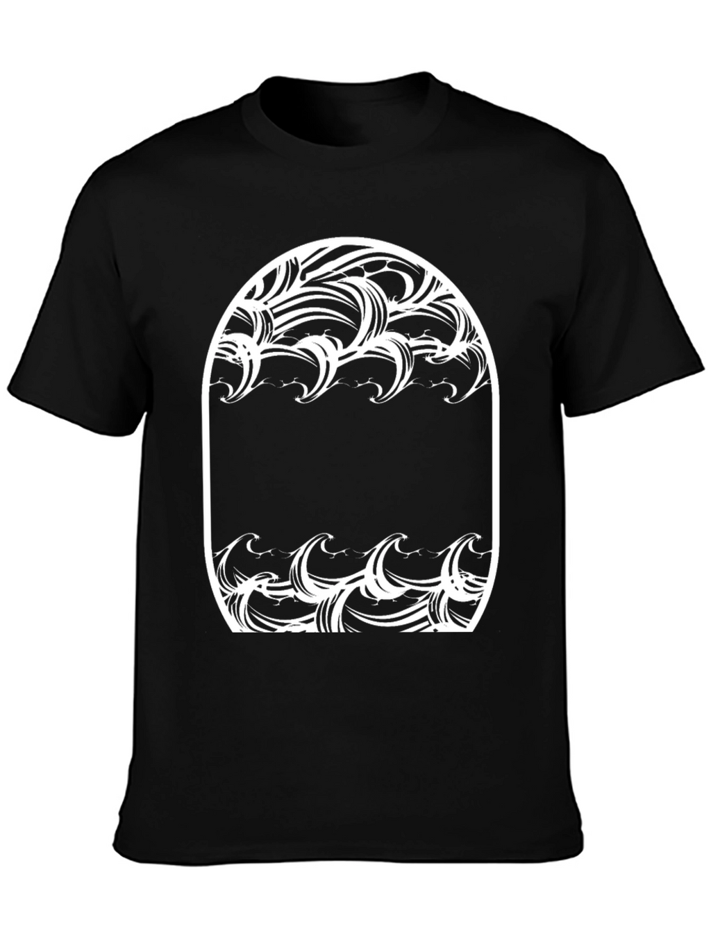 Ocean Wave Graphic Tee - Black