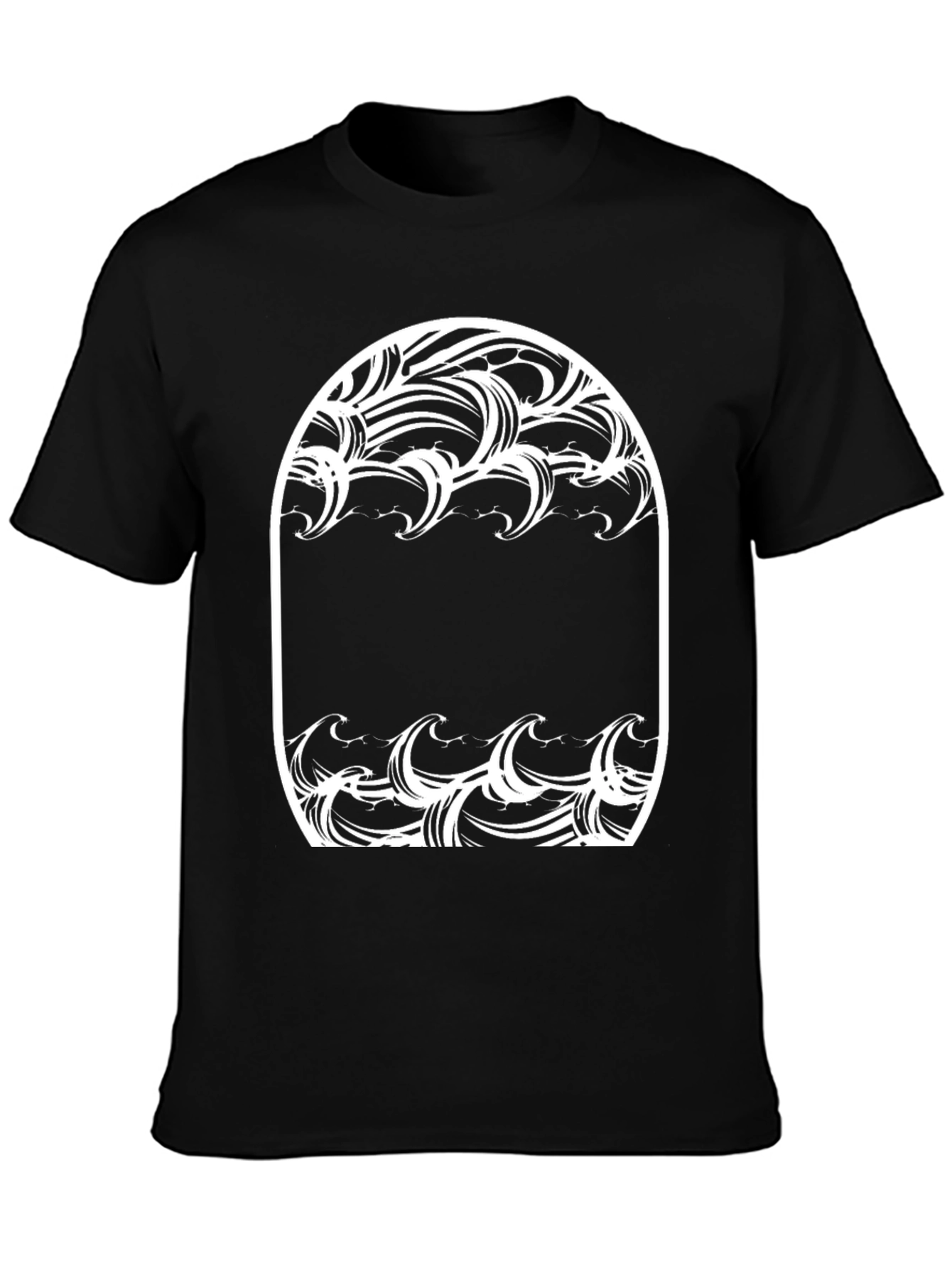Ocean Wave Graphic Tee - Black