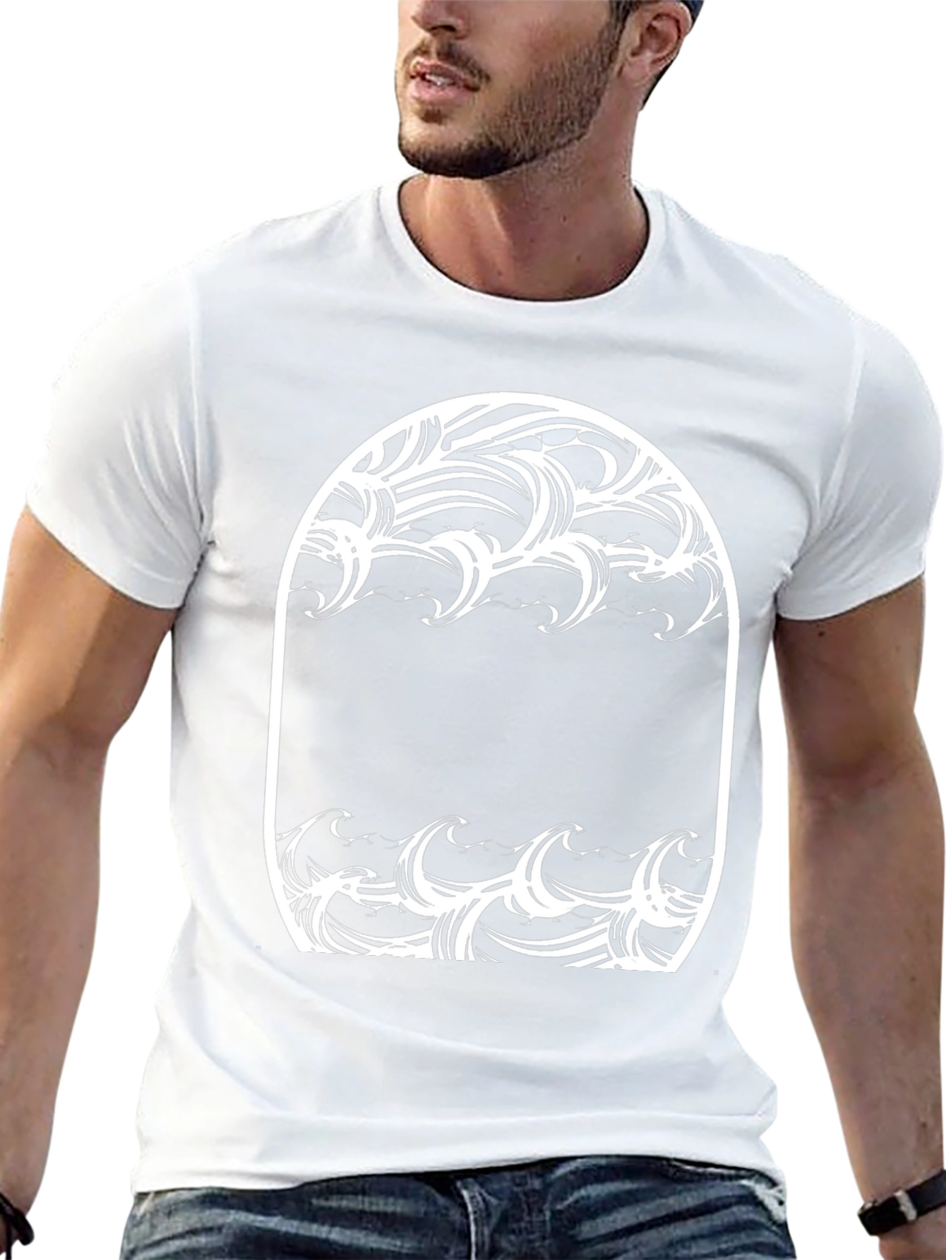 Ocean Wave Graphic Tee - Black