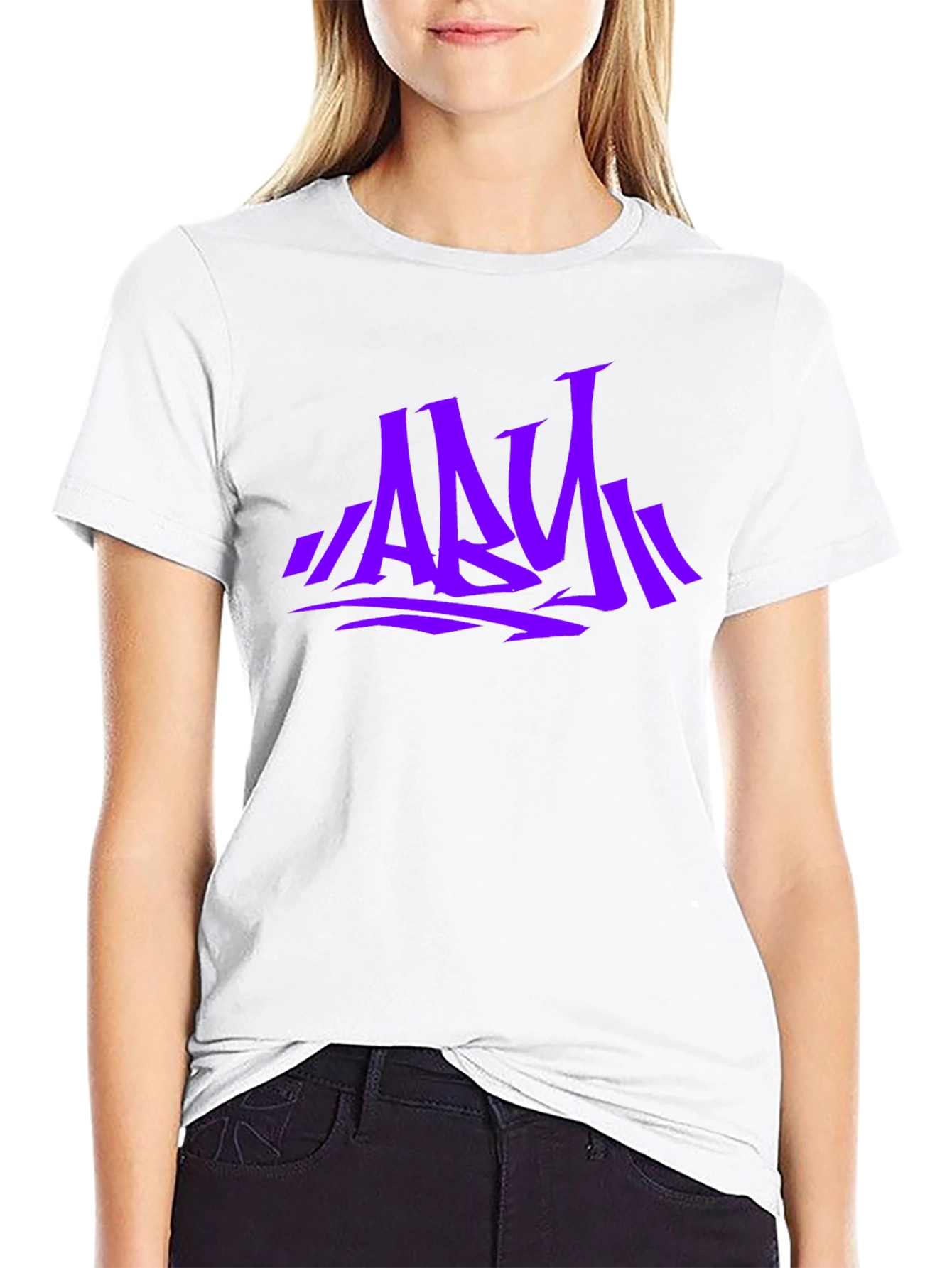 Stylish Graphic Print Mens T-Shirt - Purple ABY Design