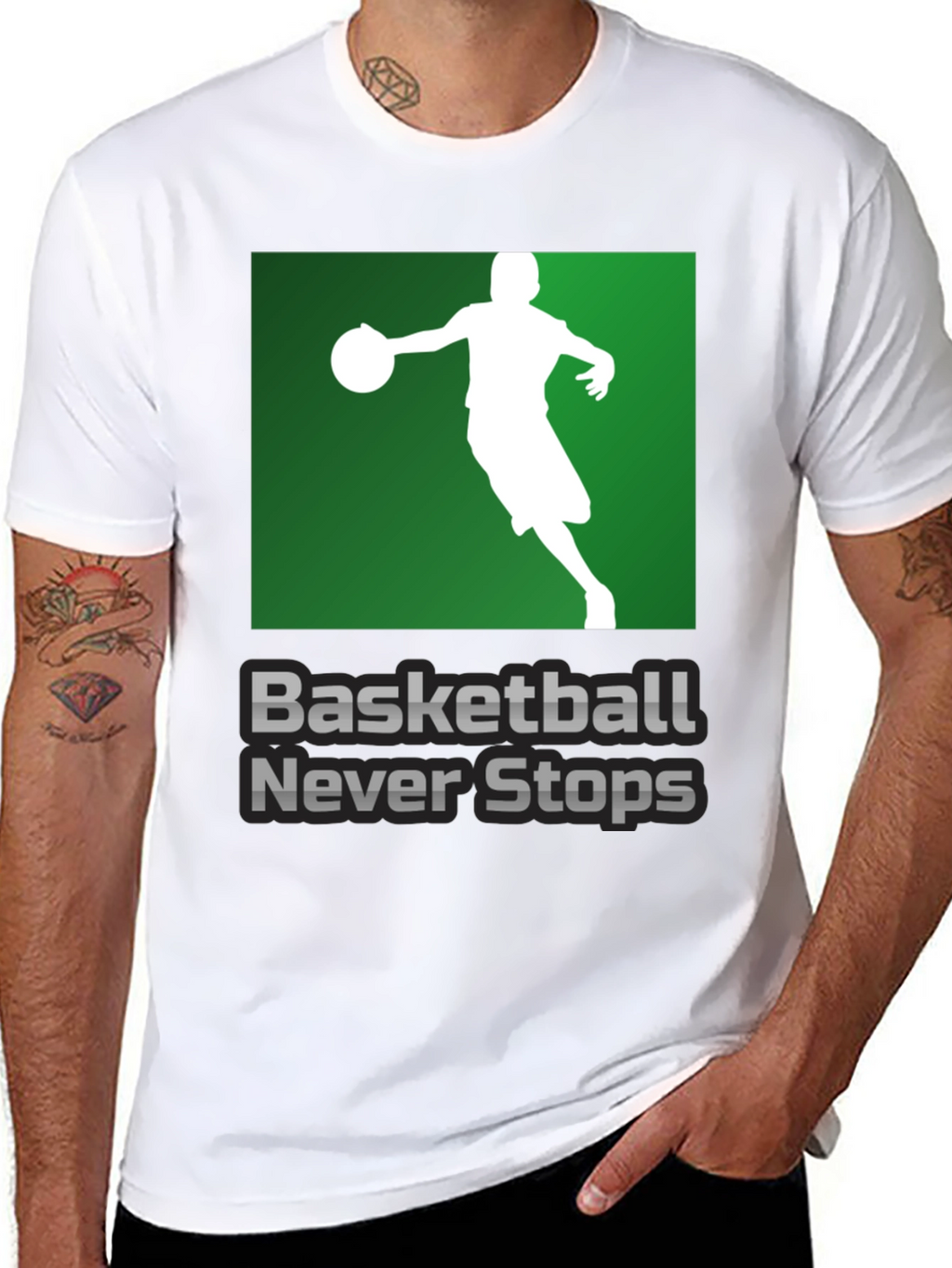 Basketball Never Stops Graphic T-Shirt