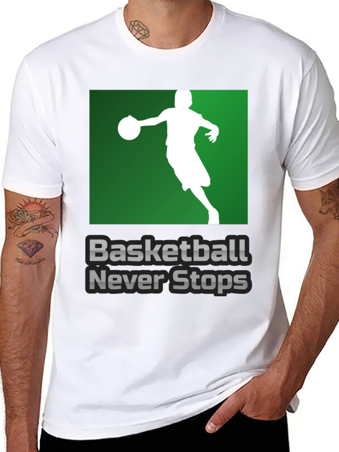 Basketball Never Stops Graphic T-Shirt
