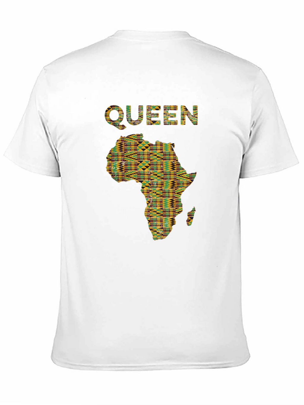 Queen Africa Map Graphic Print Black T-Shirt