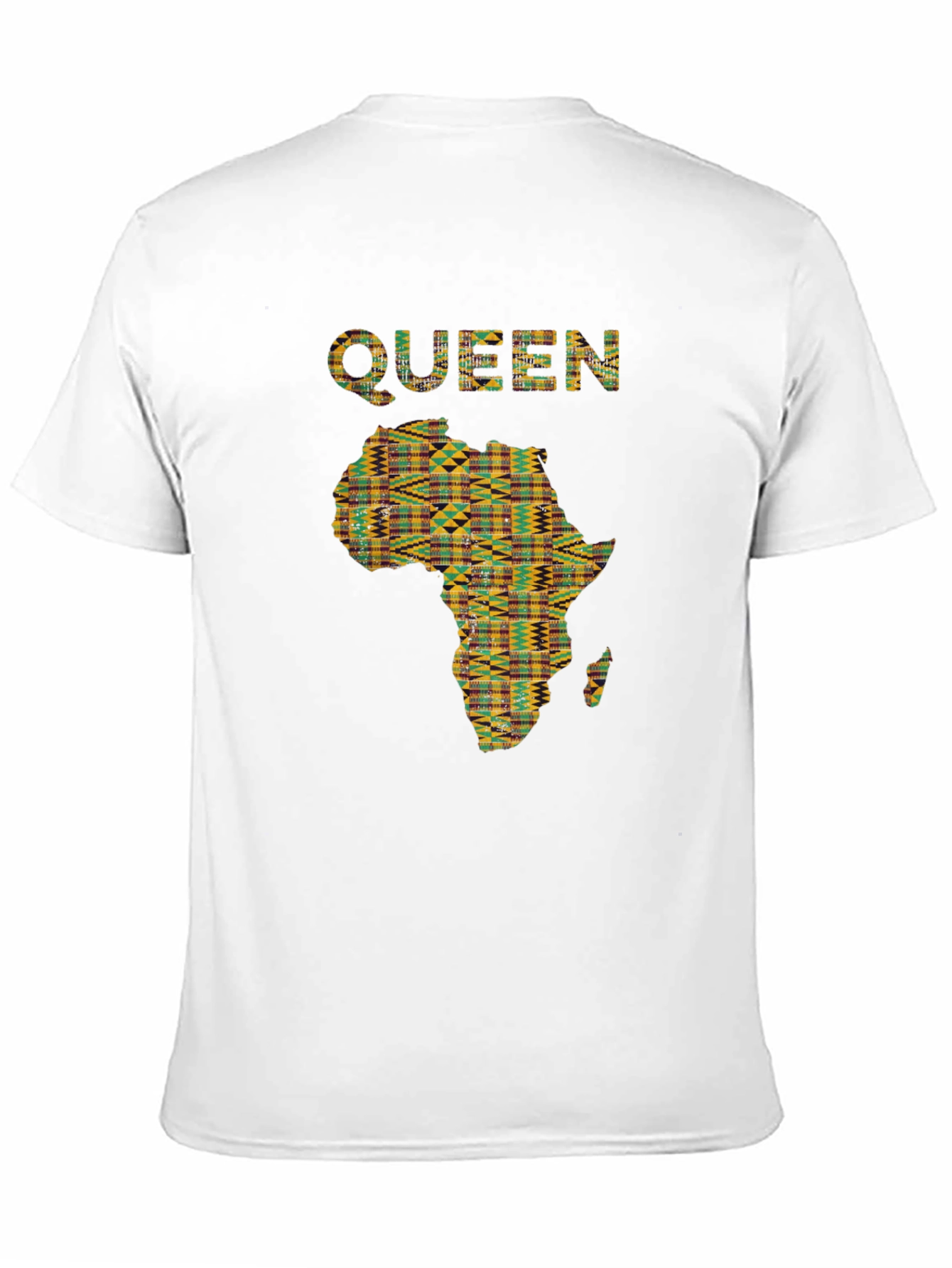 Queen Africa Map Graphic Print Black T-Shirt