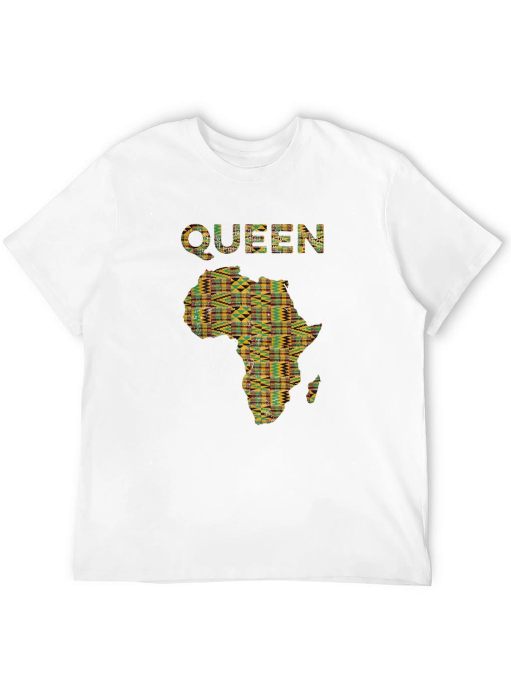 Queen Africa Map Graphic Print Black T-Shirt