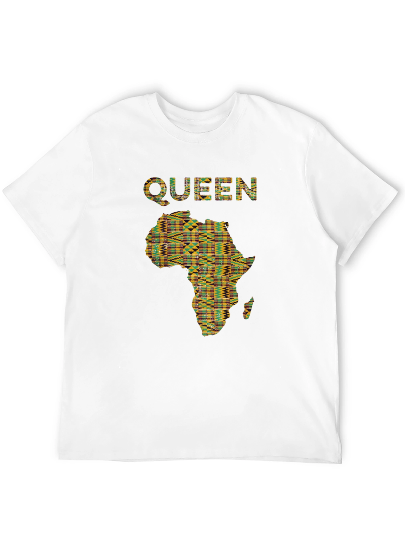 Queen Africa Map Graphic Print Black T-Shirt