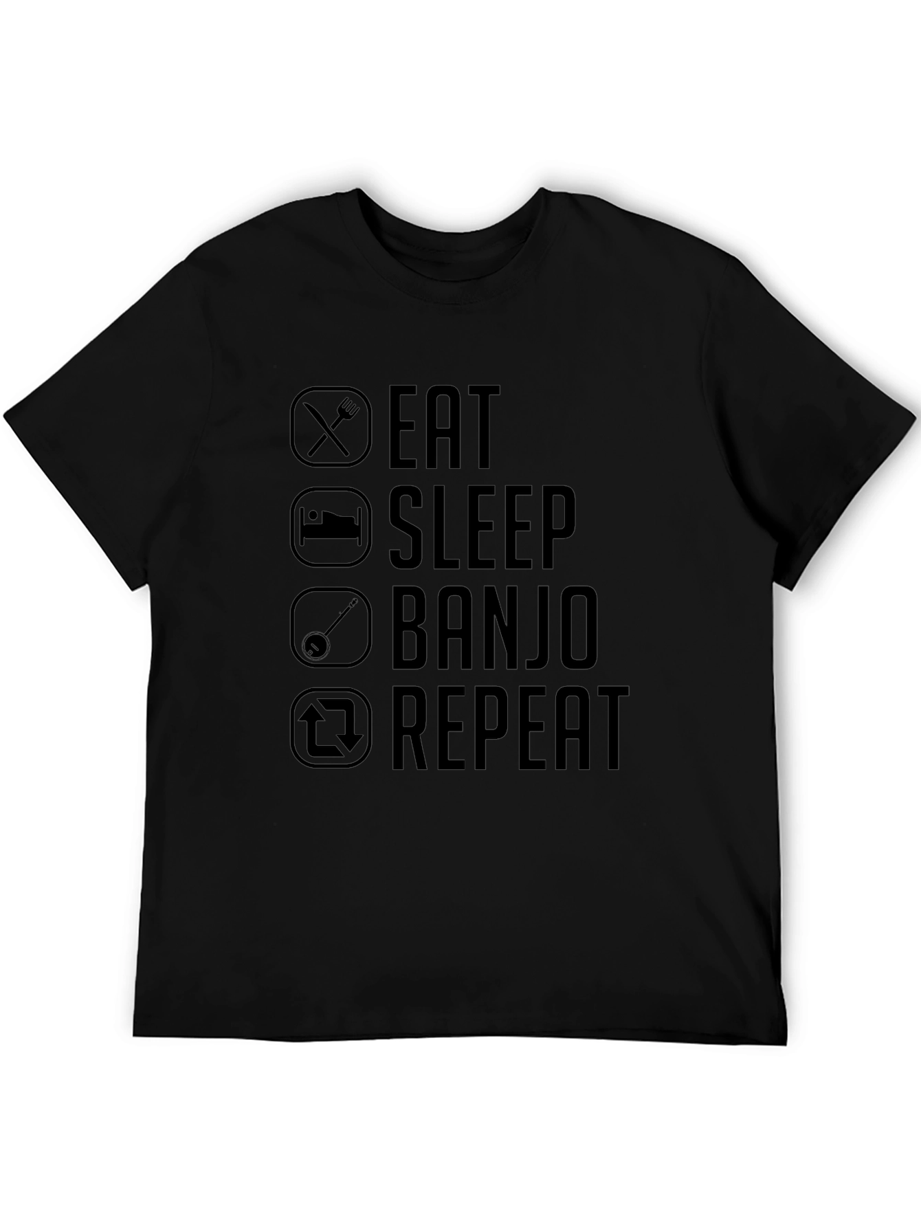 Eat Sleep Banjo Repeat Graphic Tee - Black