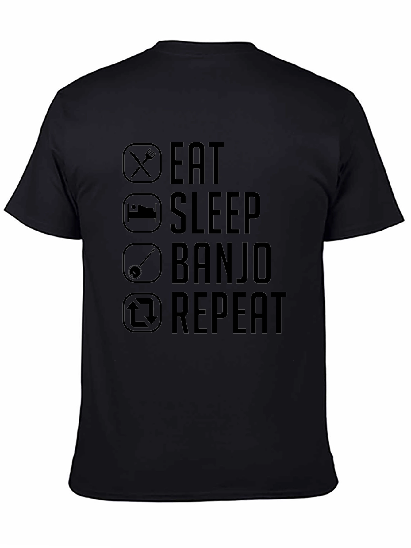Eat Sleep Banjo Repeat Graphic Tee - Black