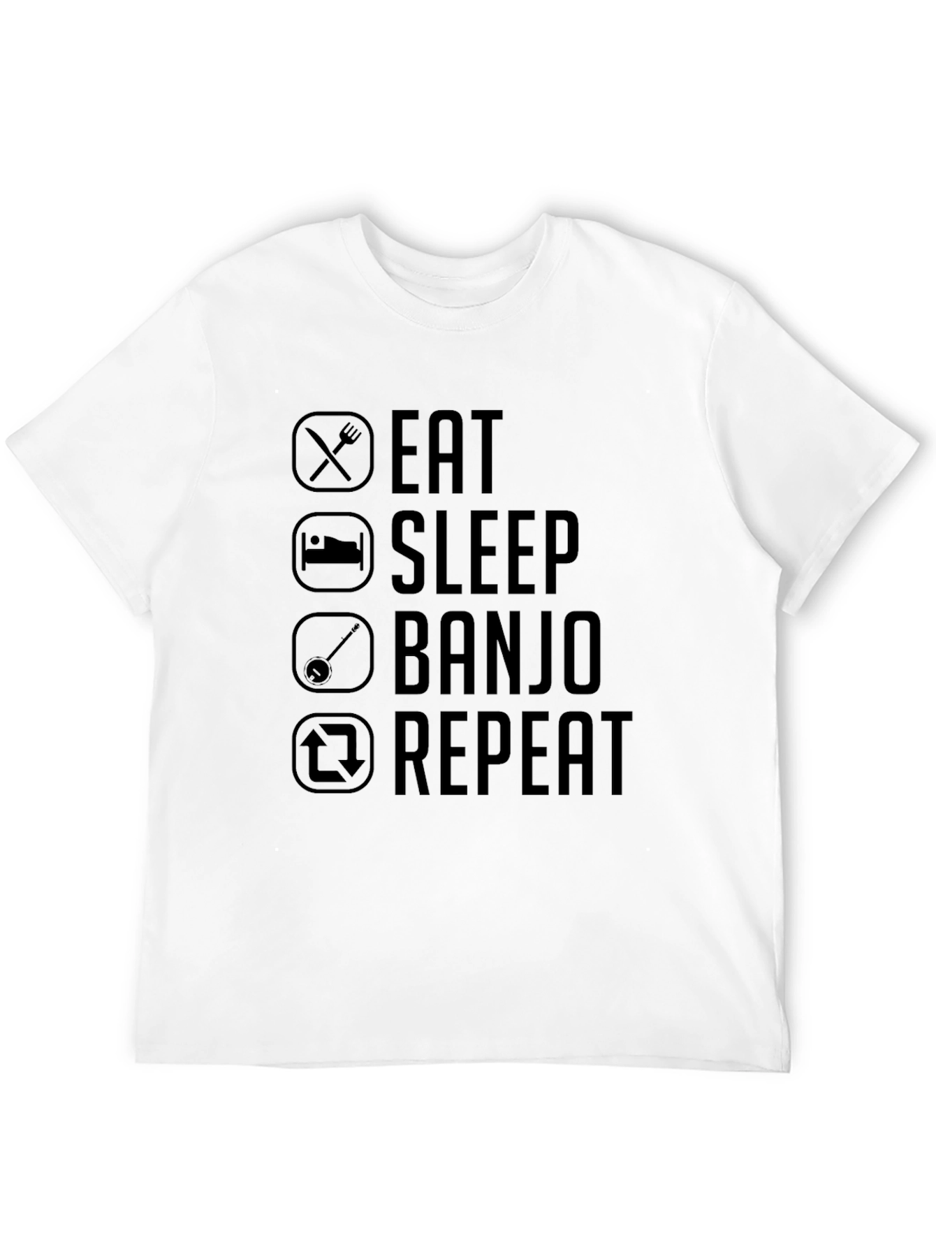 Eat Sleep Banjo Repeat Graphic Tee - Black