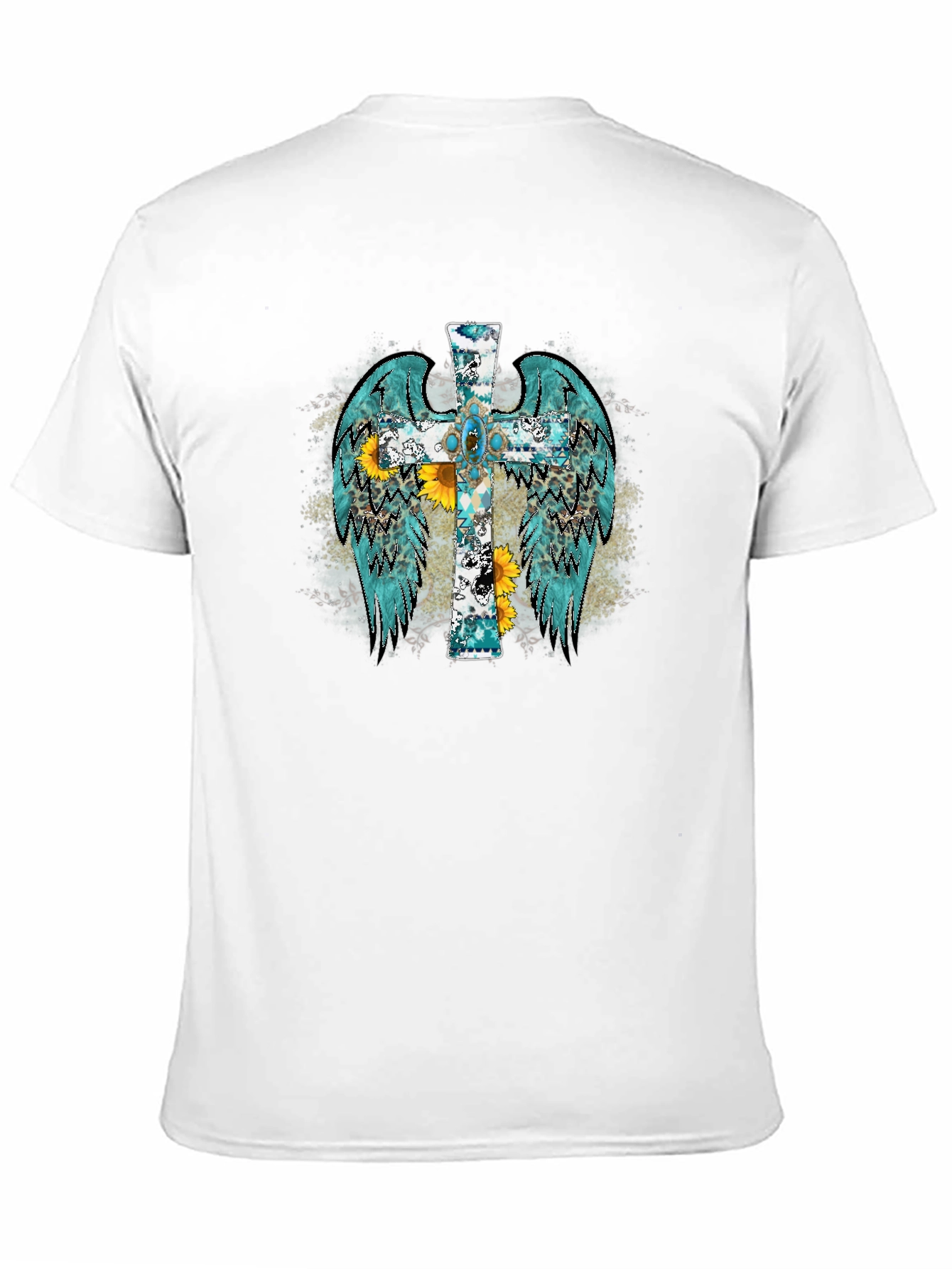 Cross Wings Graphic Black T-Shirt