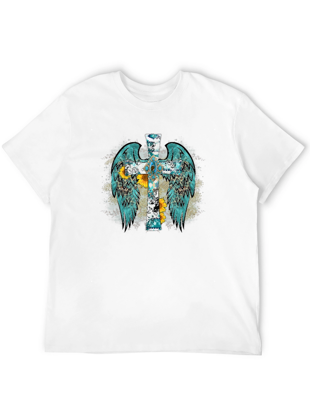 Cross Wings Graphic Black T-Shirt