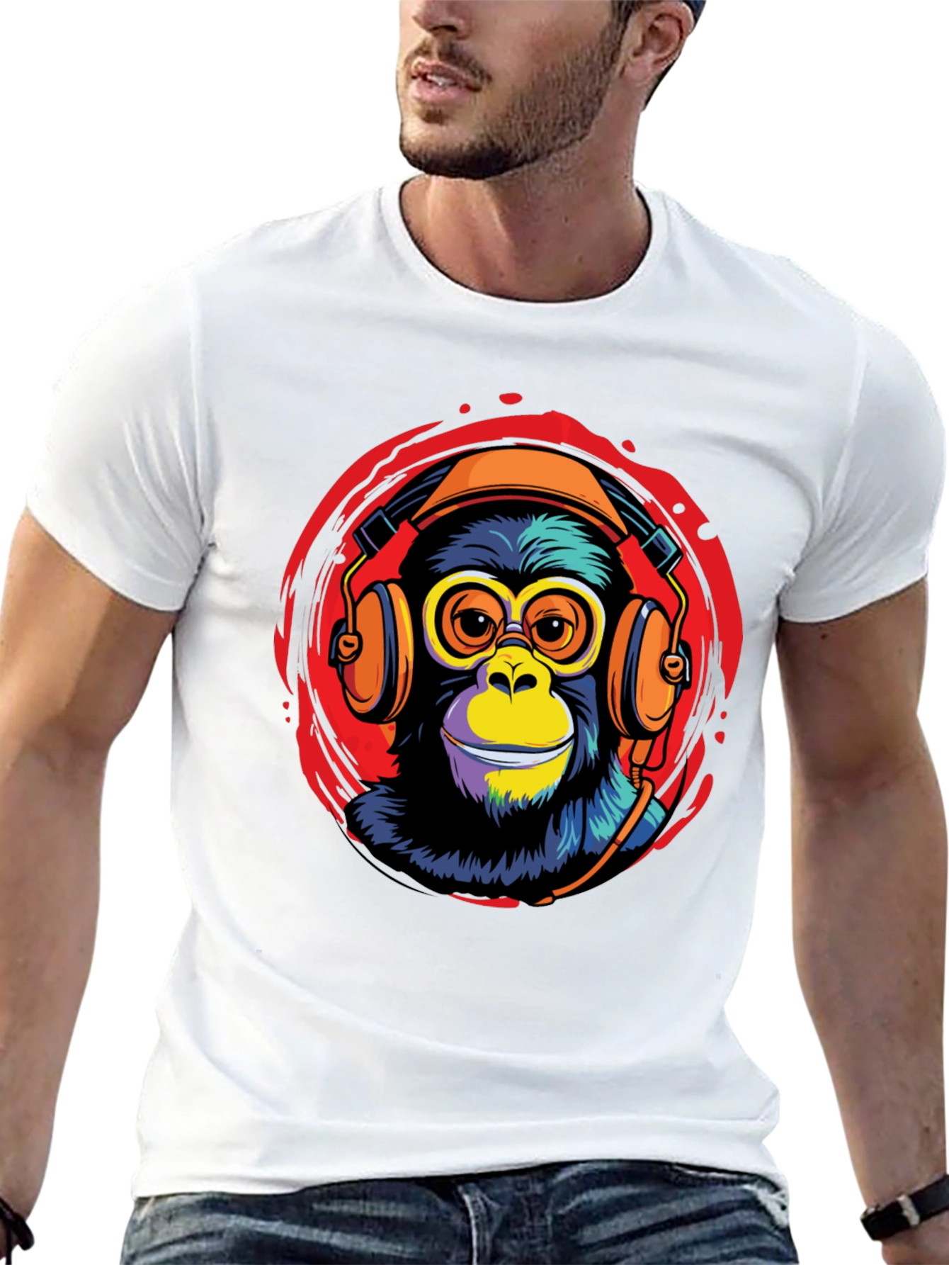 Cool Monkey DJ Graphic Tee - Black