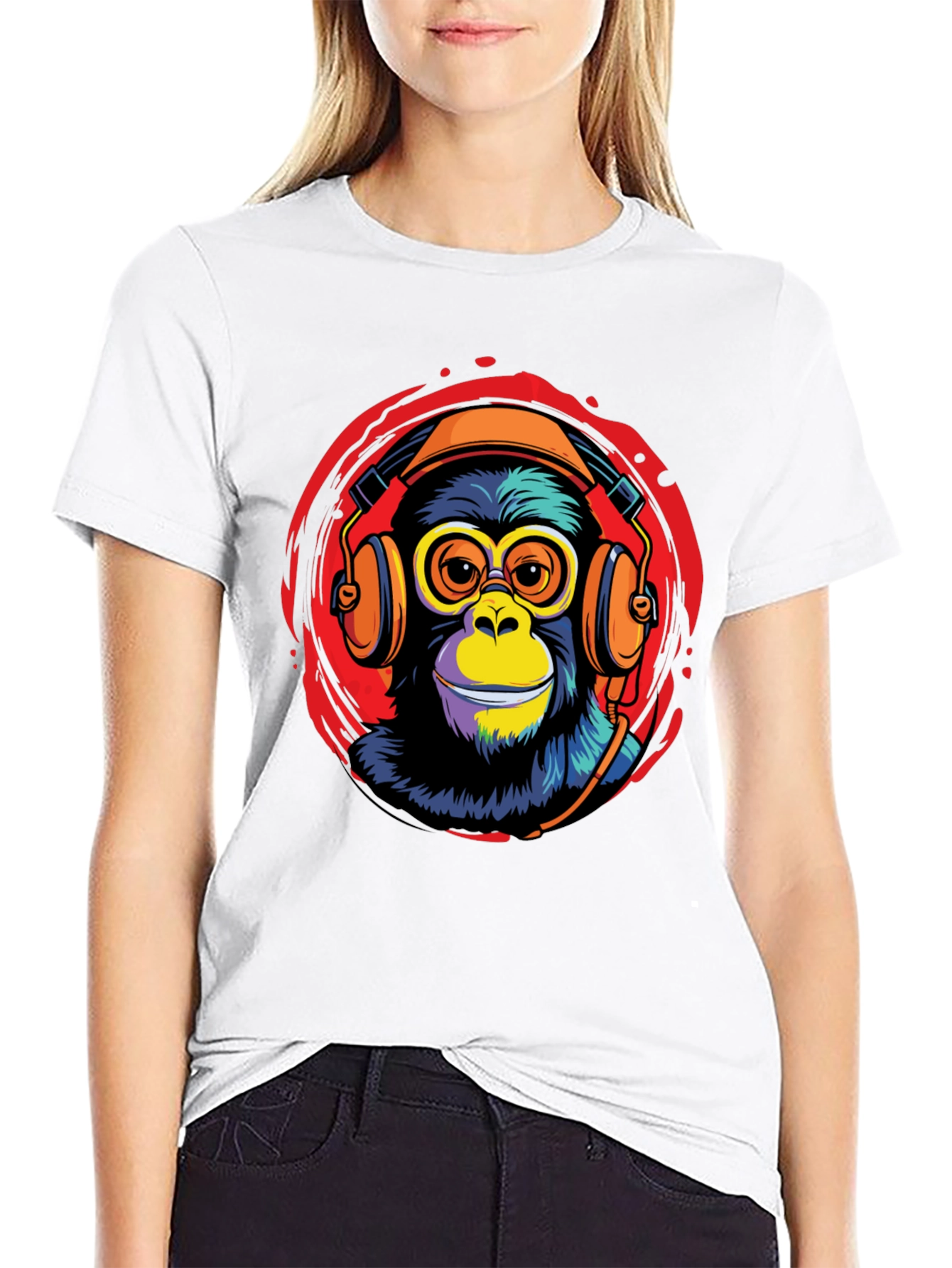 Cool Monkey DJ Graphic Tee - Black