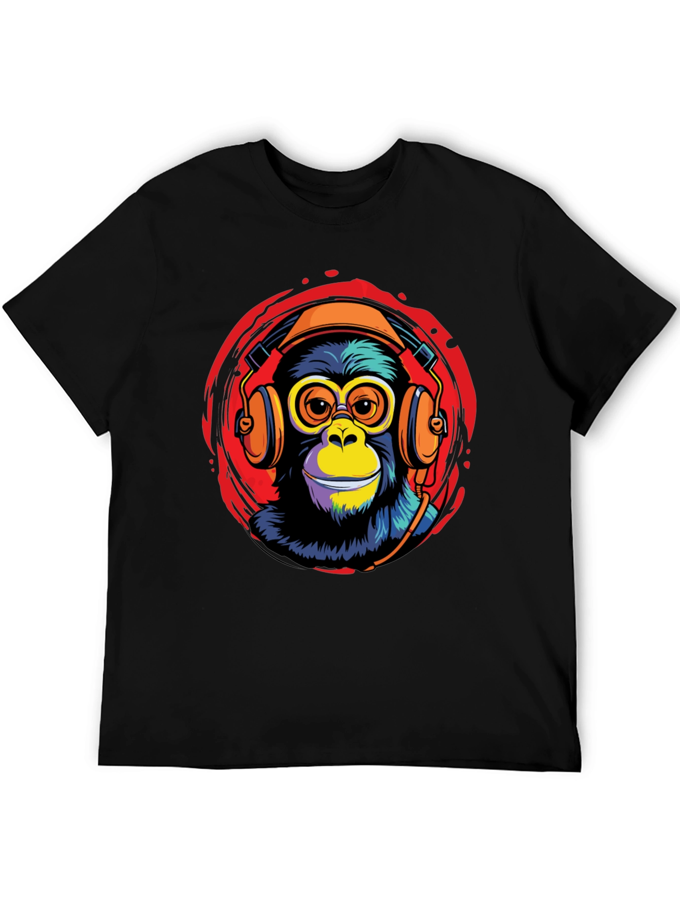 Cool Monkey DJ Graphic Tee - Black