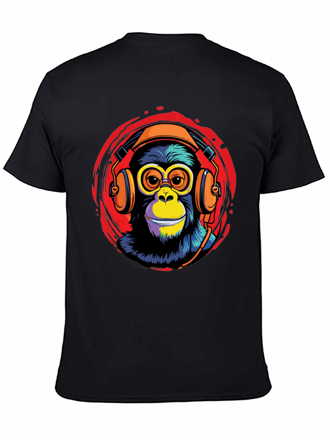 Cool Monkey DJ Graphic Tee - Black