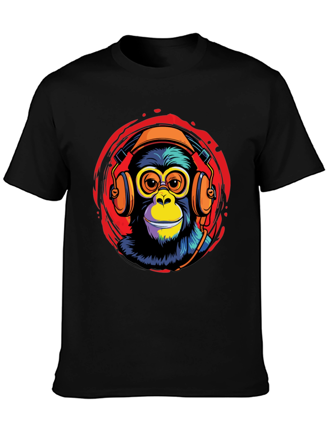 Cool Monkey DJ Graphic Tee - Black