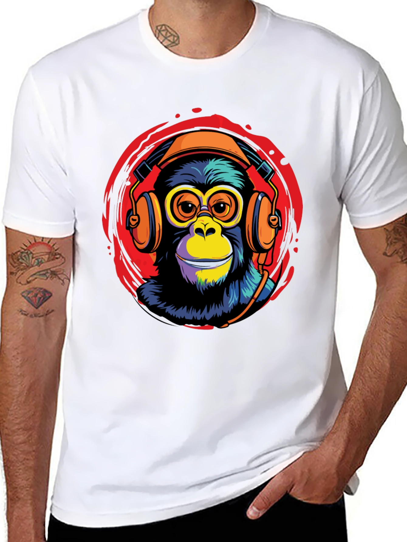 Cool Monkey DJ Graphic Tee - Black