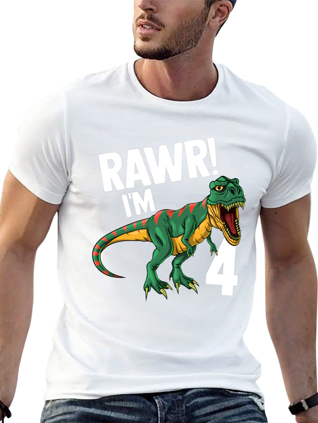 RAWR! Im 4 Dinosaur Birthday T-Shirt