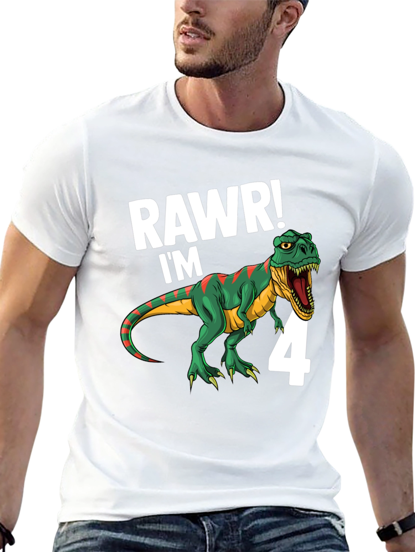RAWR! Im 4 Dinosaur Birthday T-Shirt