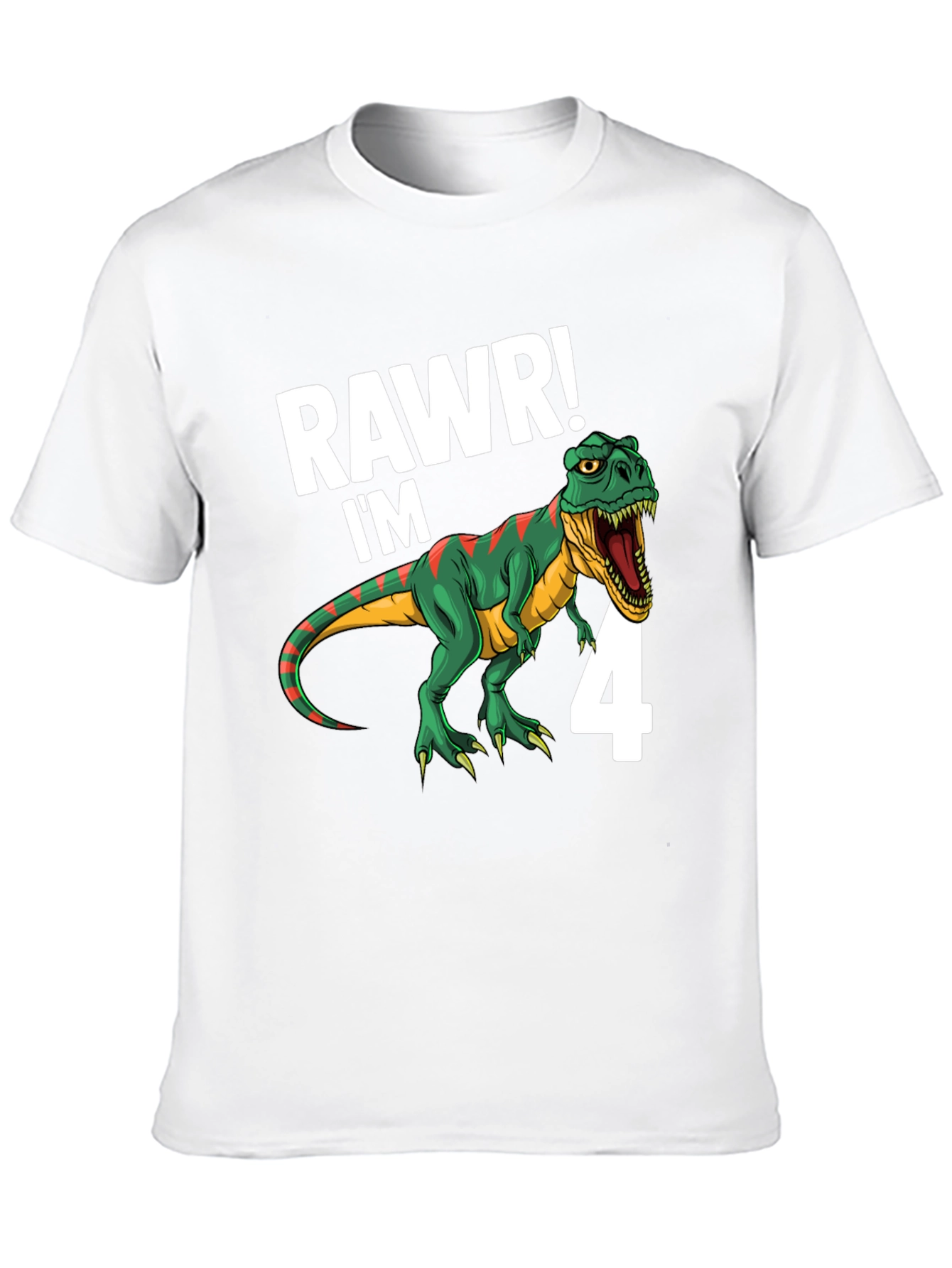 RAWR! Im 4 Dinosaur Birthday T-Shirt