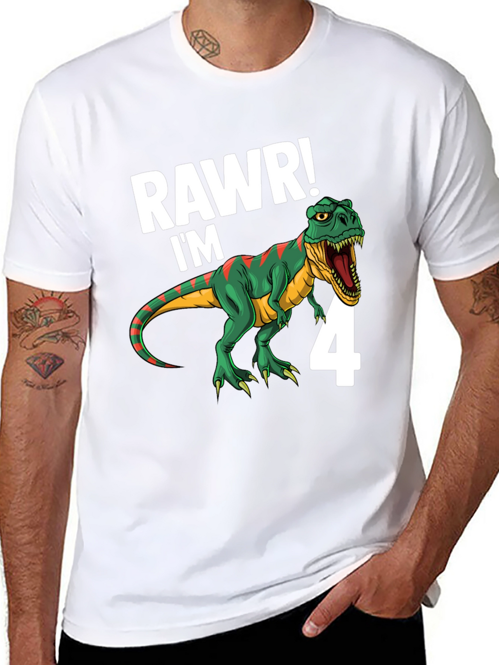 RAWR! Im 4 Dinosaur Birthday T-Shirt