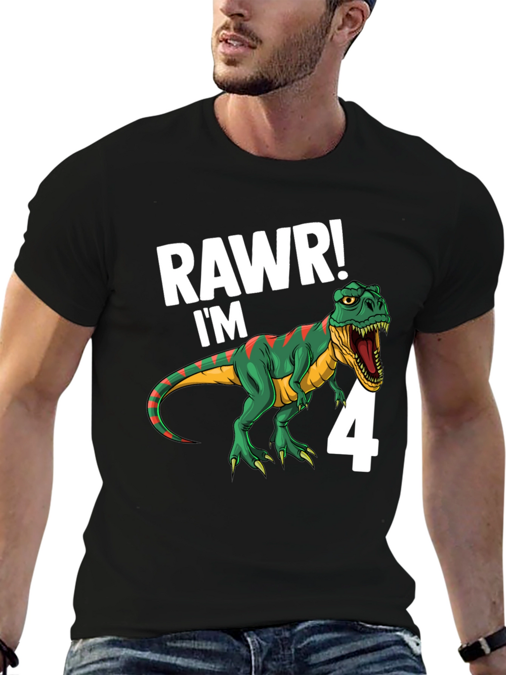 RAWR! Im 4 Dinosaur Birthday T-Shirt