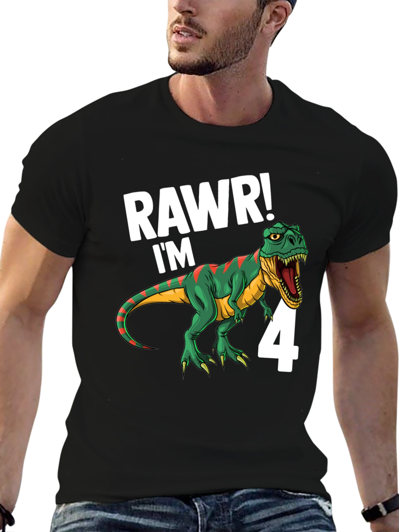 RAWR! Im 4 Dinosaur Birthday T-Shirt