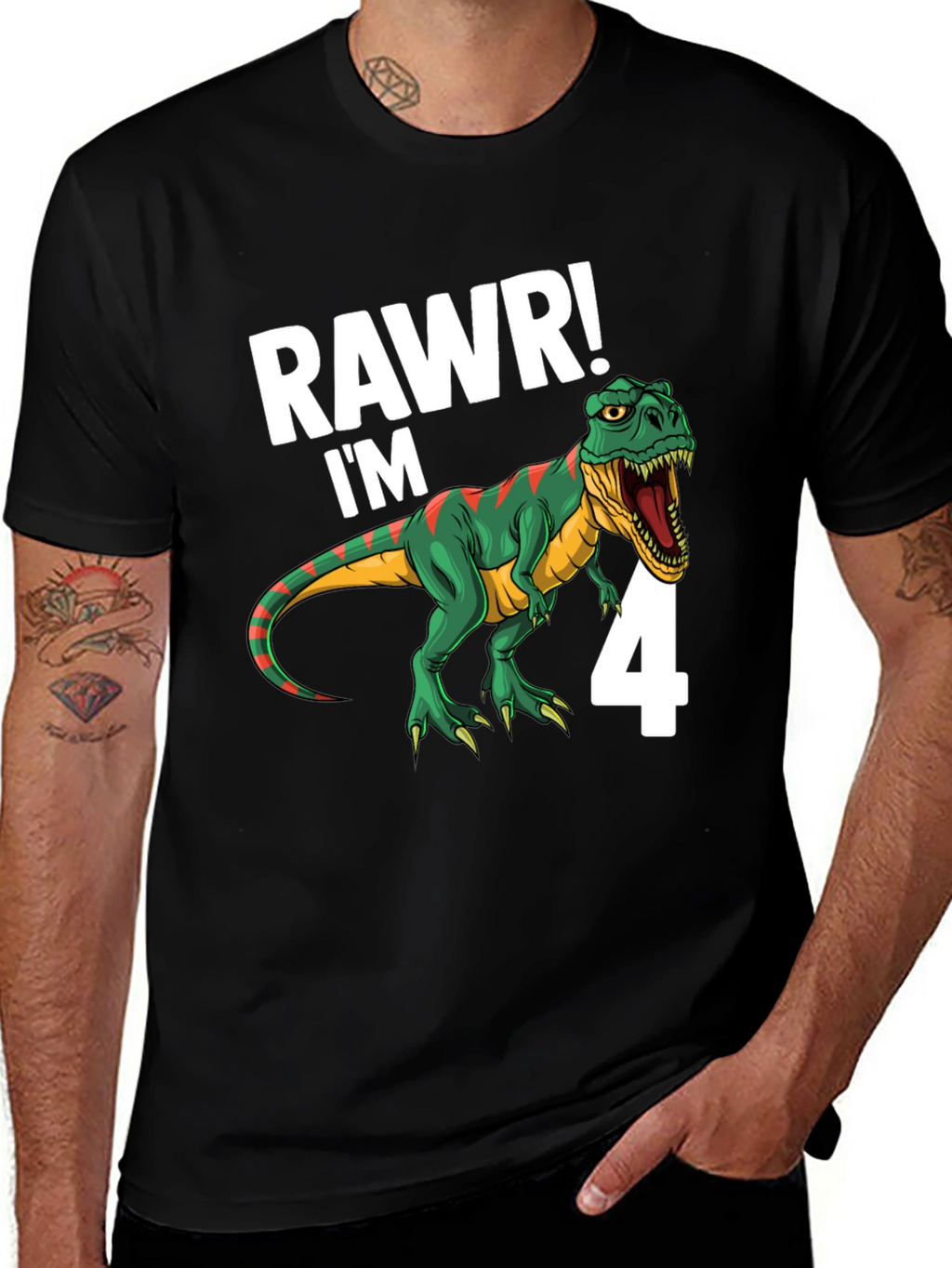 RAWR! Im 4 Dinosaur Birthday T-Shirt
