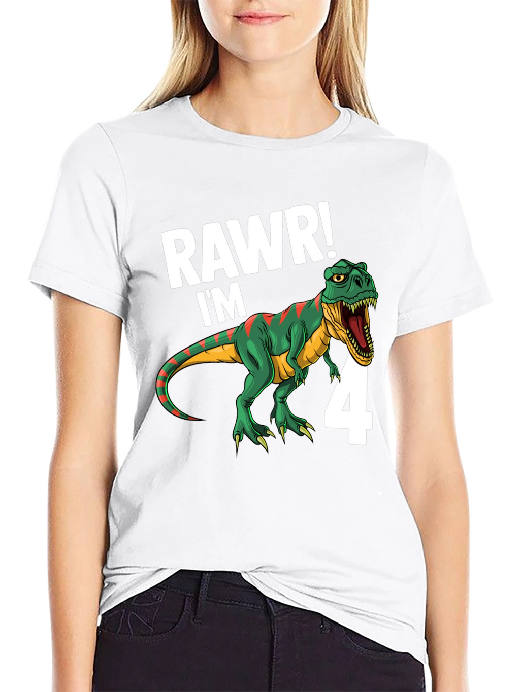 RAWR! Im 4 Dinosaur Birthday T-Shirt