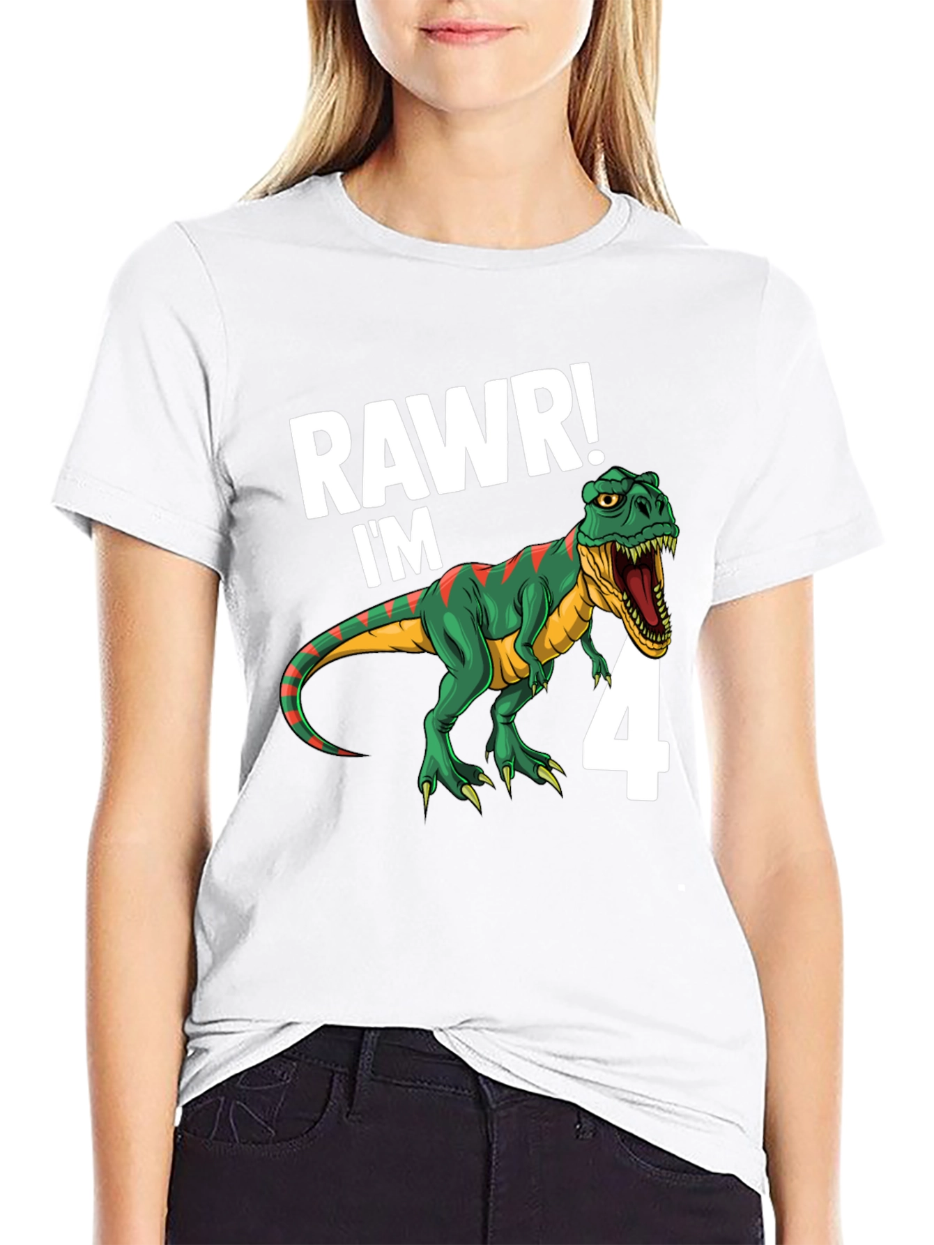 RAWR! Im 4 Dinosaur Birthday T-Shirt