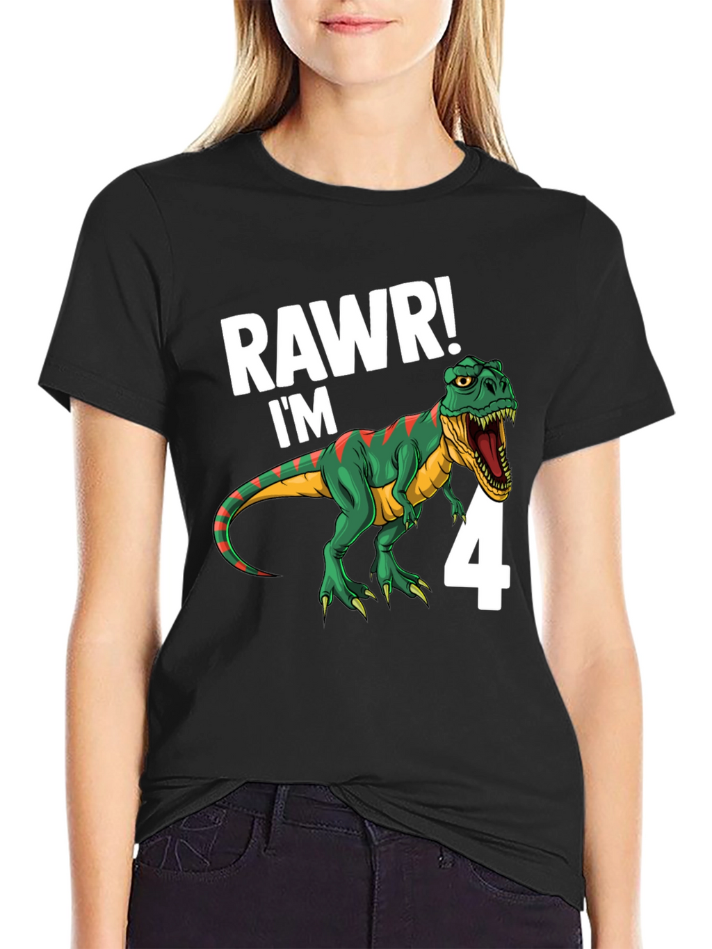 RAWR! Im 4 Dinosaur Birthday T-Shirt