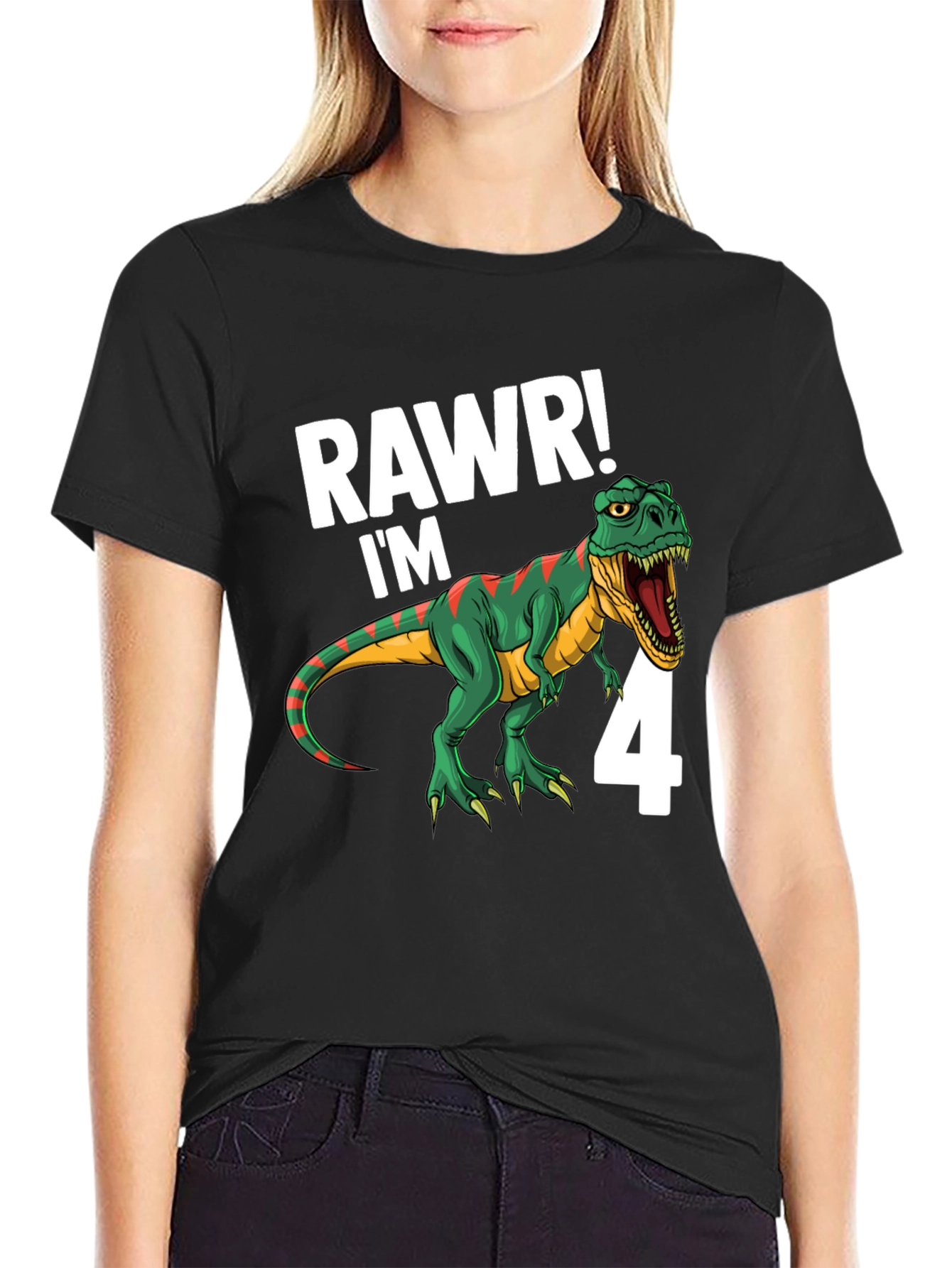 RAWR! Im 4 Dinosaur Birthday T-Shirt