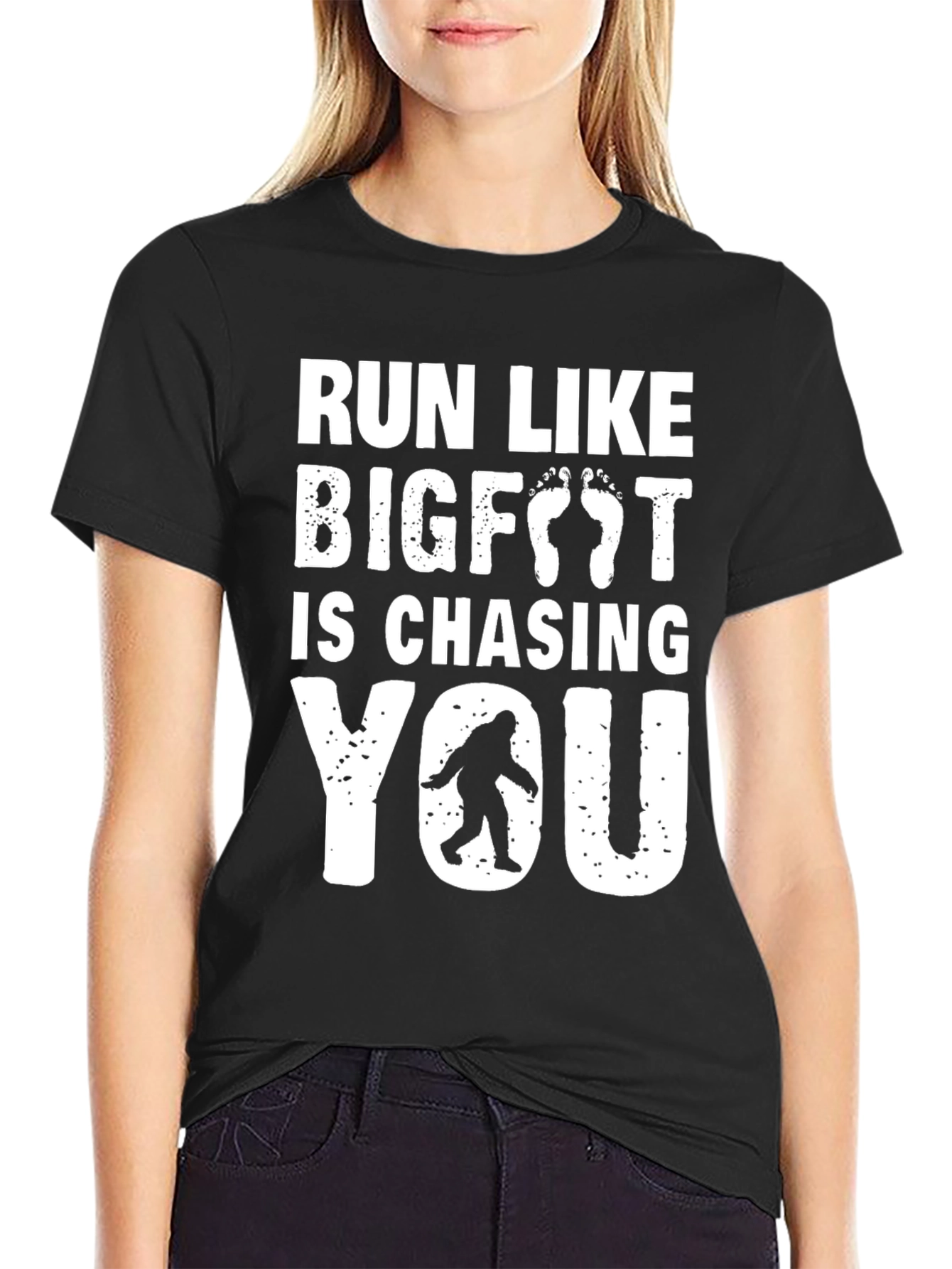 Run Like Bigfoot T-Shirt - Funny Sasquatch Tee