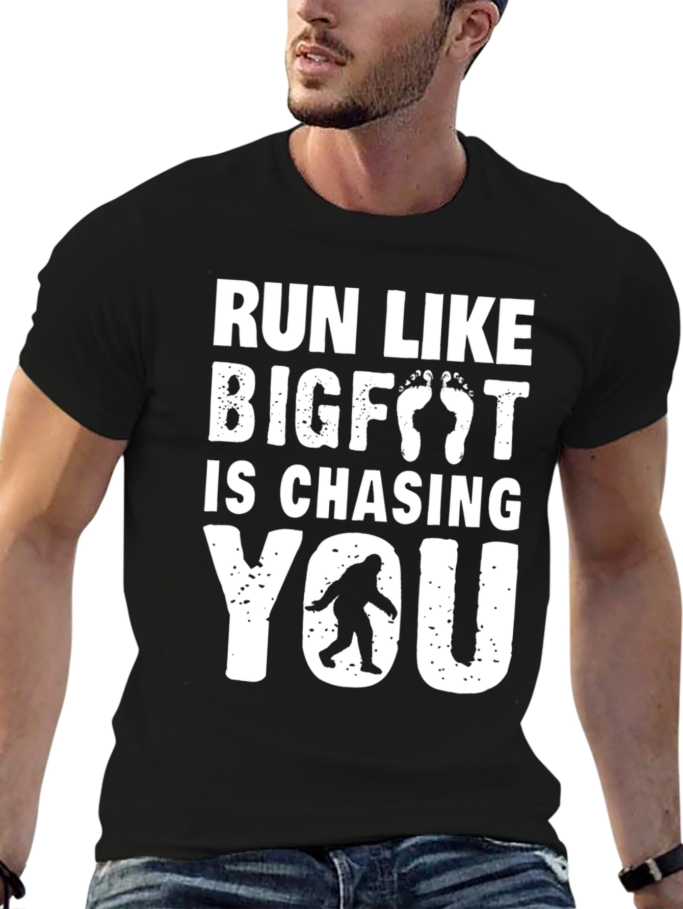 Run Like Bigfoot T-Shirt - Funny Sasquatch Tee