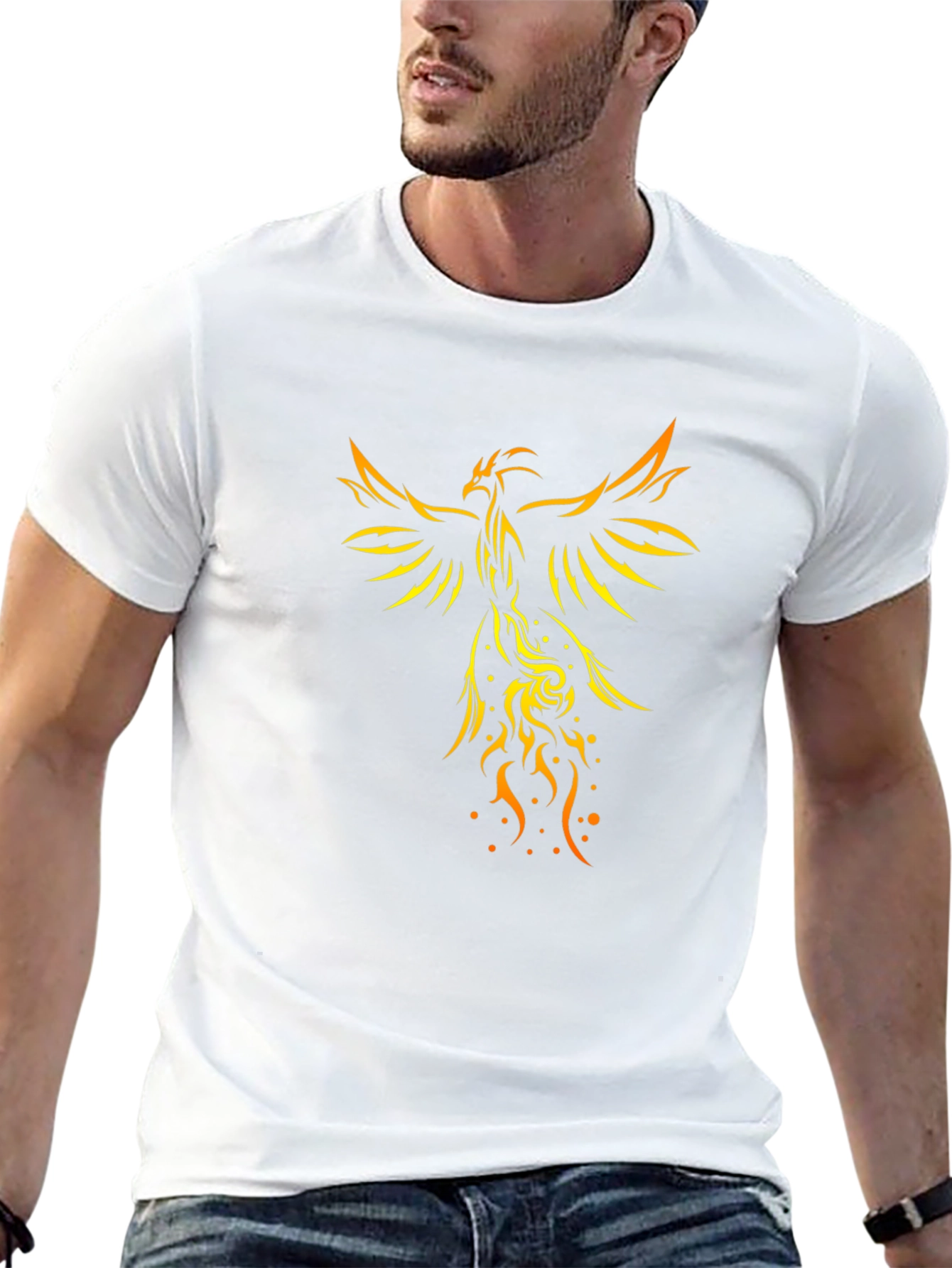 Phoenix Graphic Print Black T-Shirt