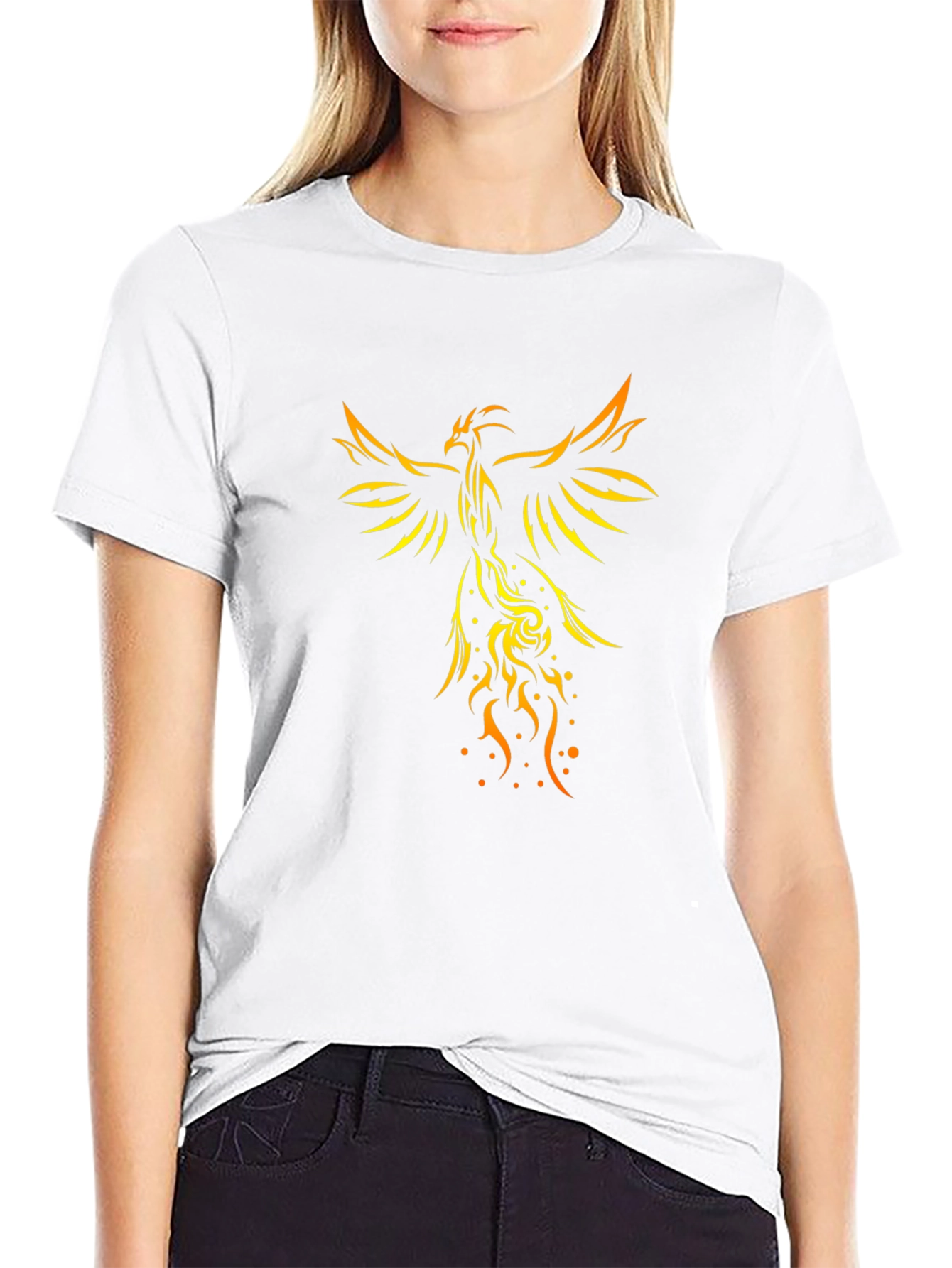 Phoenix Graphic Print Black T-Shirt