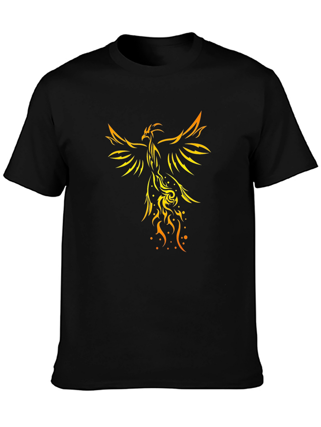 Phoenix Graphic Print Black T-Shirt