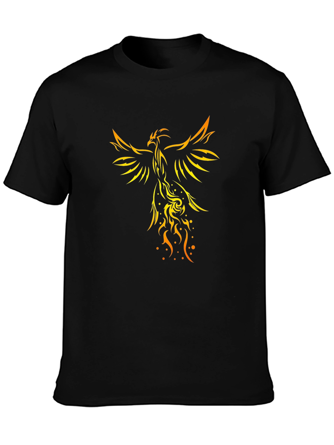 Phoenix Graphic Print Black T-Shirt