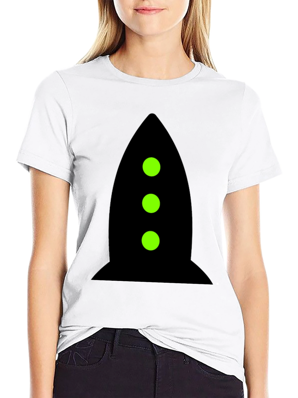 Rocket Graphic Tee - Black Cotton Blend Shirt