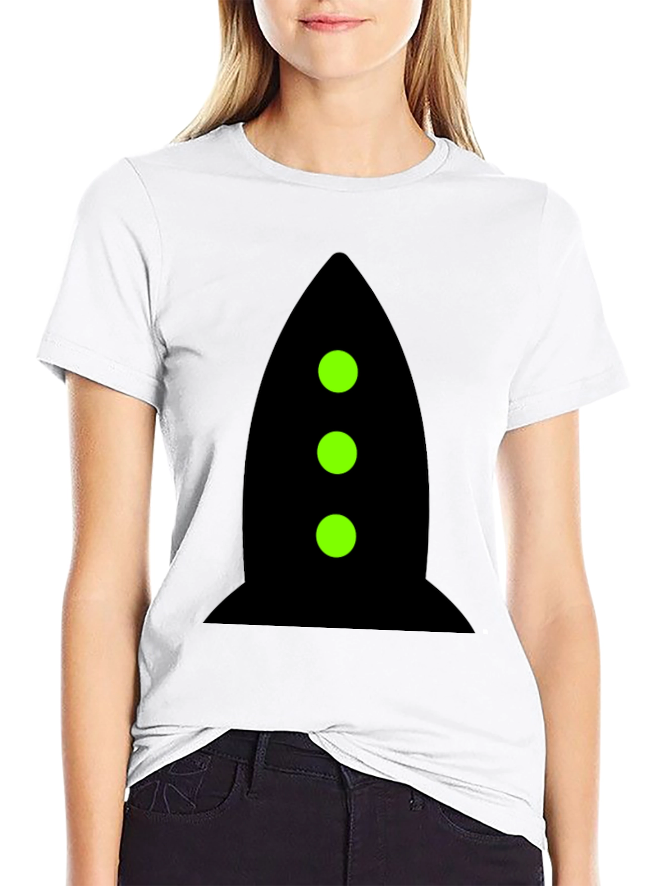 Rocket Graphic Tee - Black Cotton Blend Shirt