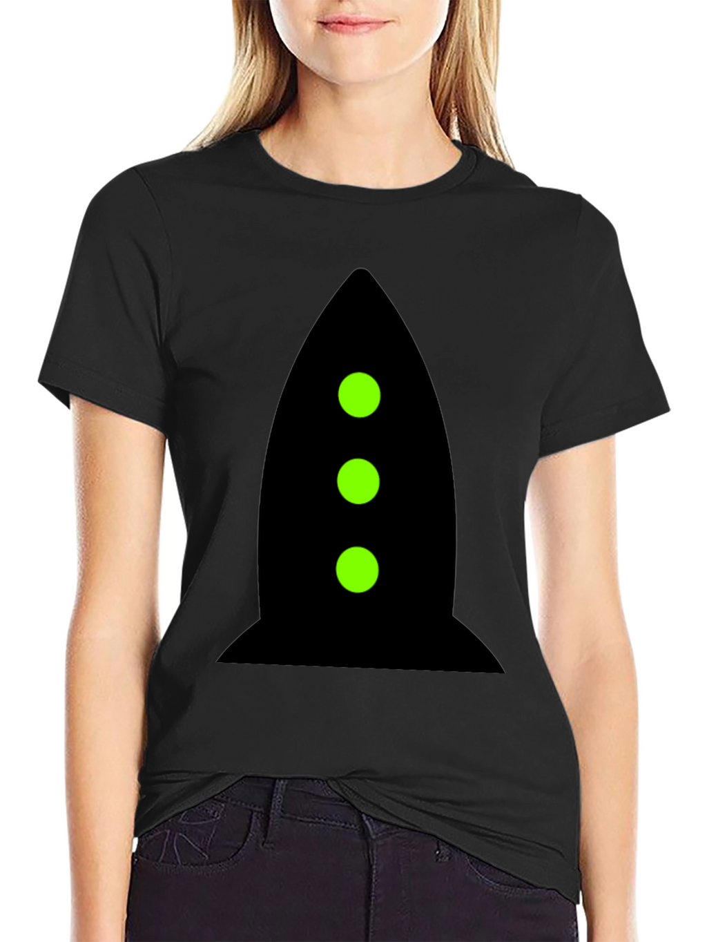 Rocket Graphic Tee - Black Cotton Blend Shirt