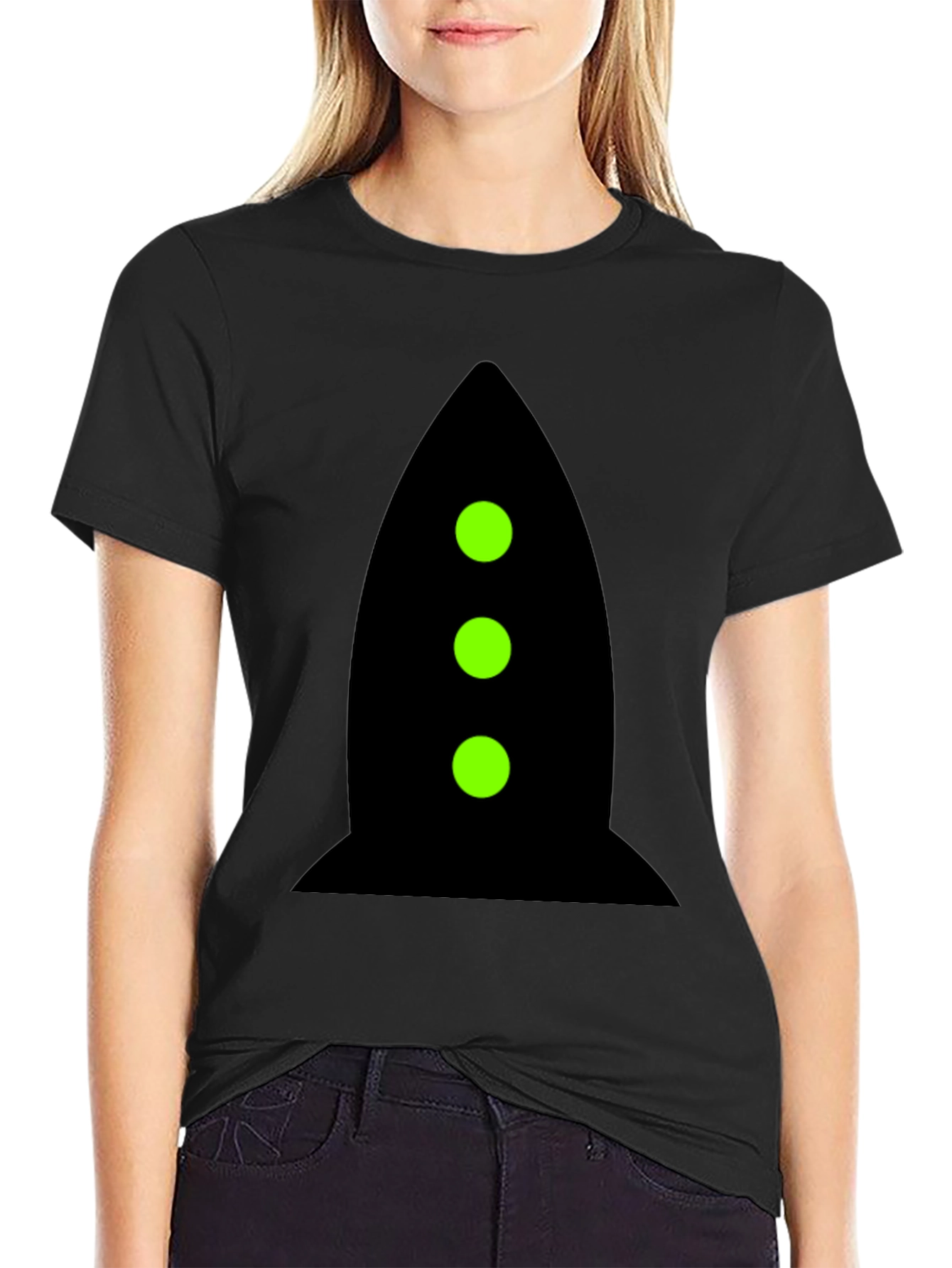 Rocket Graphic Tee - Black Cotton Blend Shirt