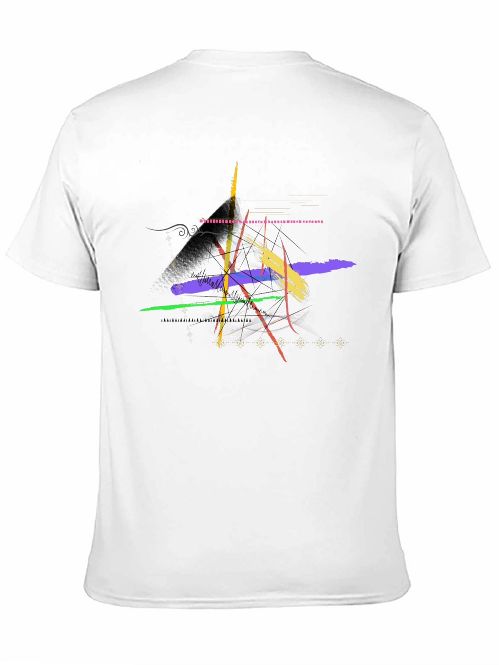 Abstract Brushstroke Graphic Black T-Shirt