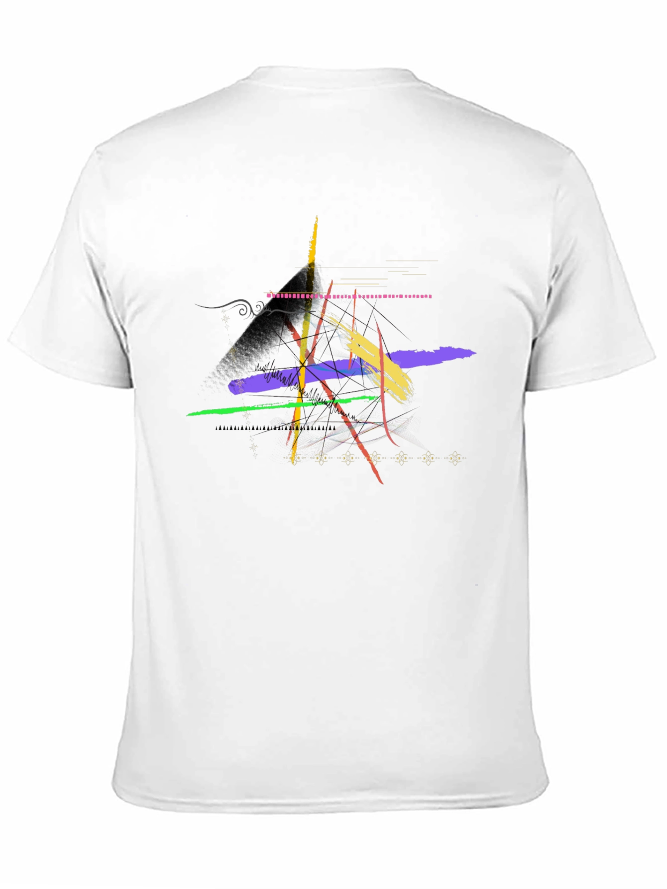 Abstract Brushstroke Graphic Black T-Shirt