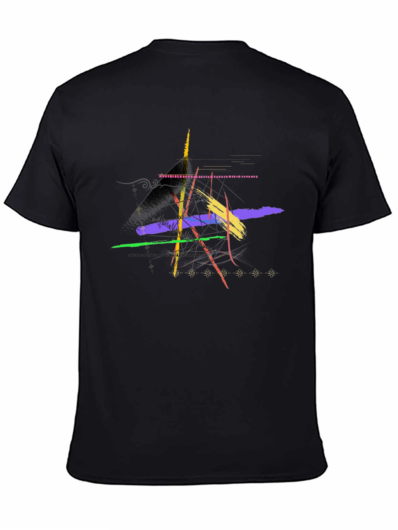 Abstract Brushstroke Graphic Black T-Shirt
