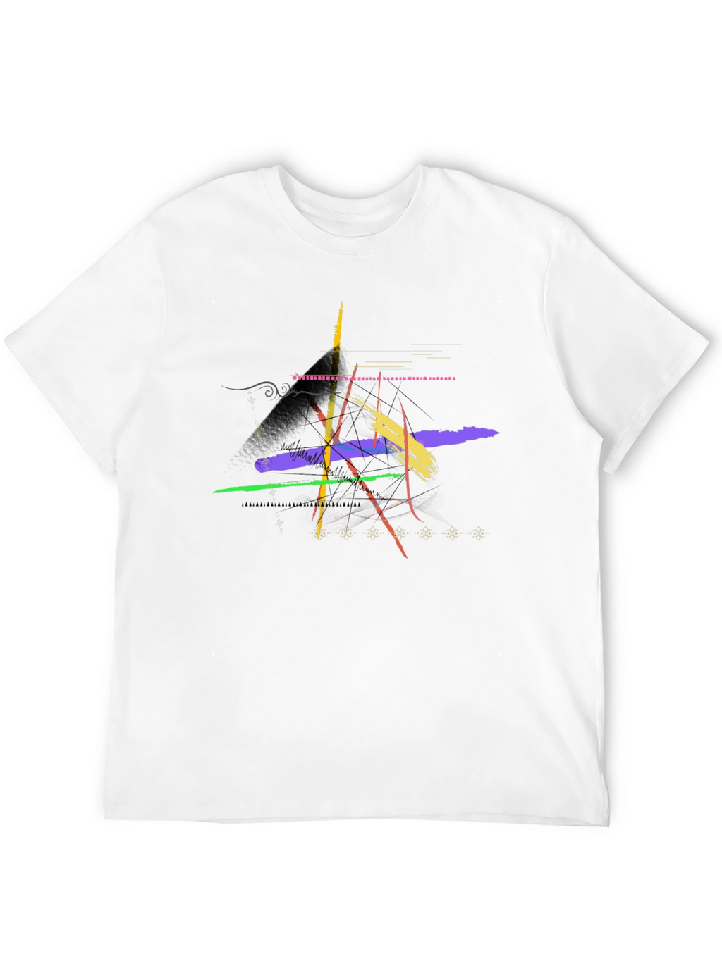 Abstract Brushstroke Graphic Black T-Shirt