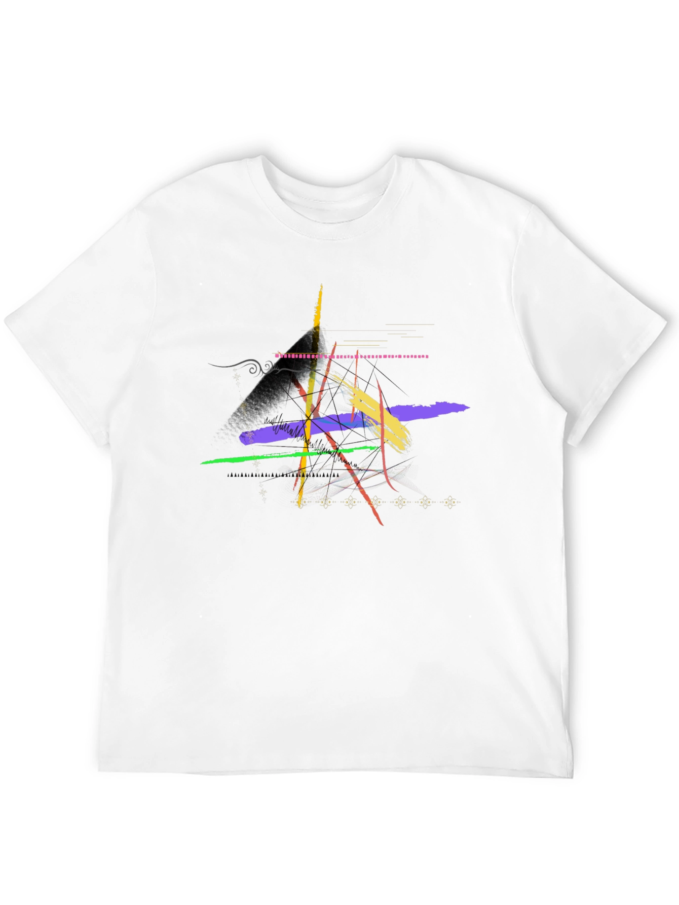 Abstract Brushstroke Graphic Black T-Shirt