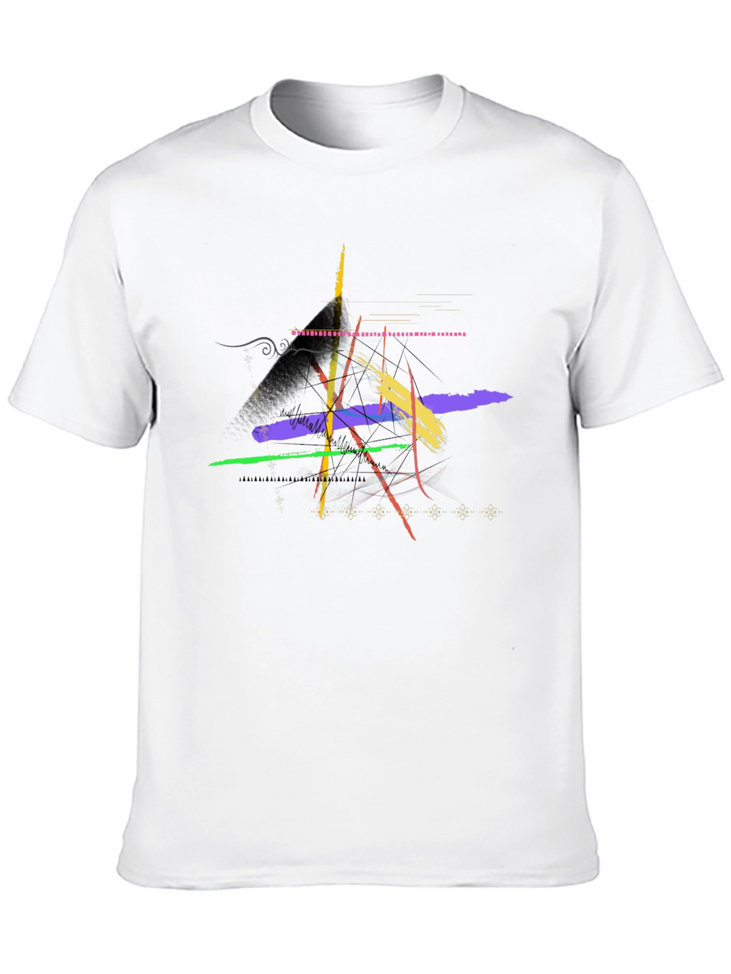 Abstract Brushstroke Graphic Black T-Shirt